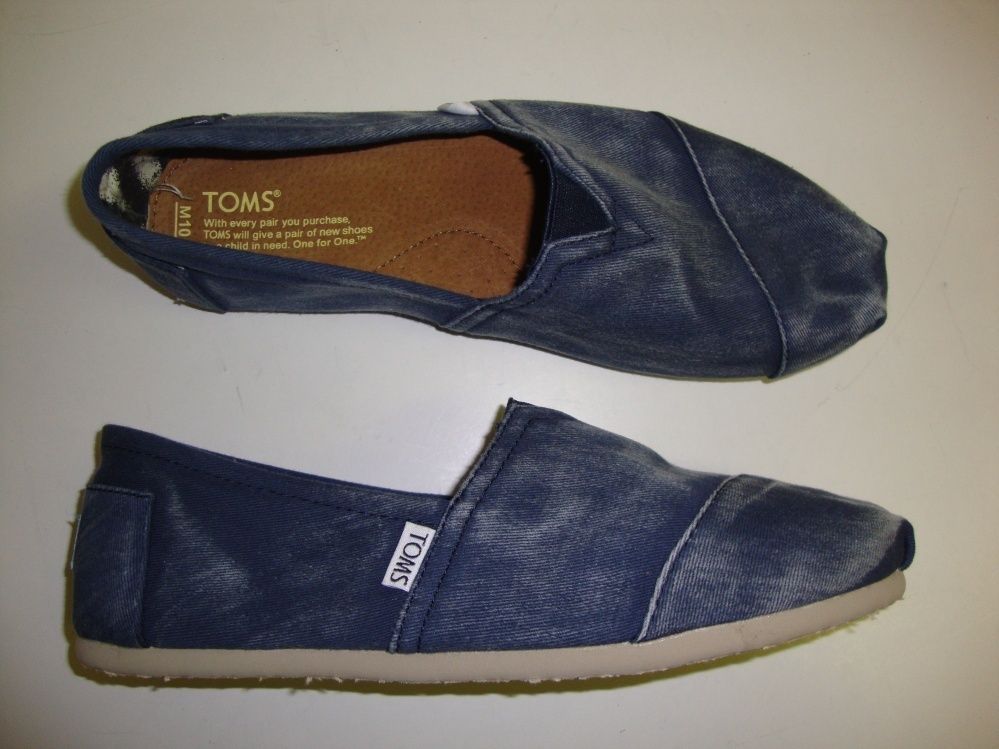 TOMS Classic SLIPON Stone Wash Twill Herren Espadrilles / Slipper blau