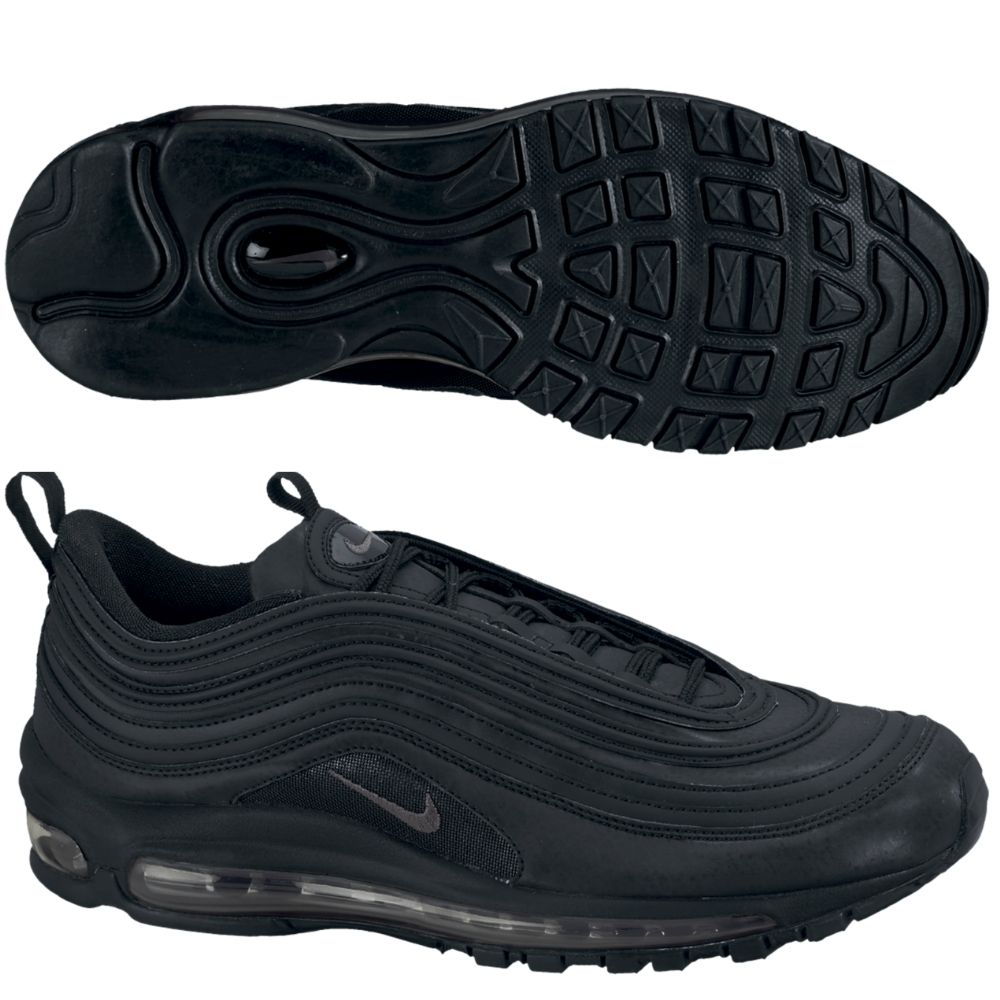 NIKE AIR MAX 97 LEDER SCHUHE SCHWARZ SNEAKER SPORTSCHUHE TURNSCHUHE