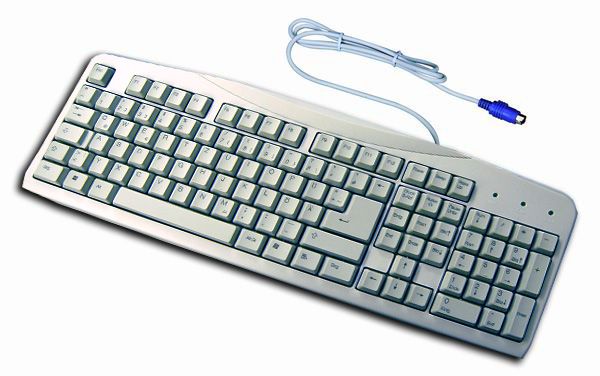 Deutsch Standard Tastatur,106 key, PS/2 Anschluss, PC weiß,NEU K101