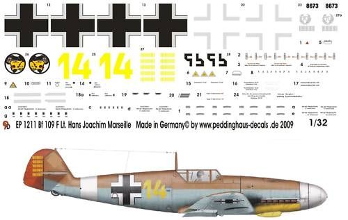 BF 109 F Hans Joachim Marseille gelbe 14 1211