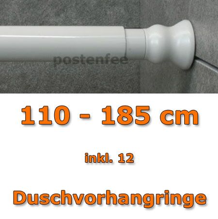 Duschvorhangstange Teleskopstange 110 cm   185 cm grau