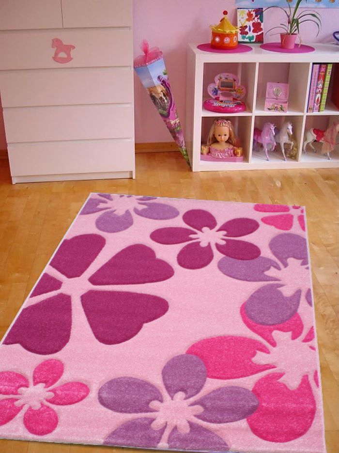 120/170 cm Hochwertiger Kinder Teppich Designer Teppich Flower Power