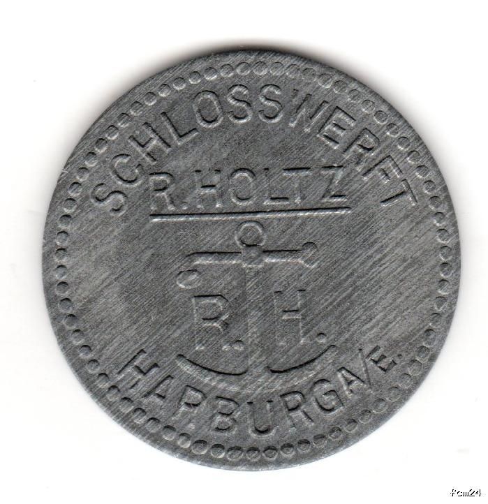 50 Pfennig Kleingeldersatzmarke Harburg Schlosswerft R.HOLTZ