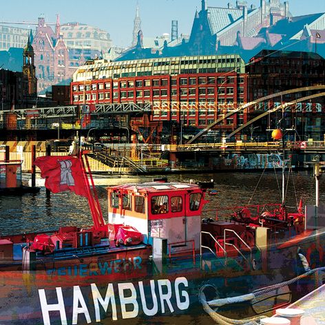 Hamburg Feuerwehrschiff 129 Michel Elbe Hafen Bruecken Wandbild Bild