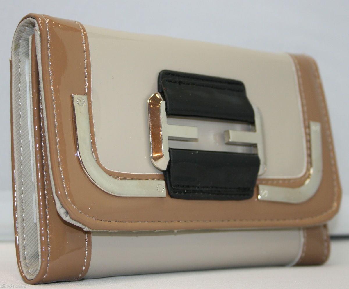 Portemonnaie Handtasche Geldbörse Neu Tasche Beige Lack K #132