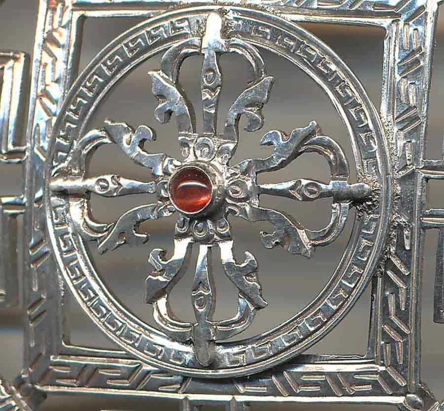 Tolles Amulett Silber Dharma Doppel Dorje Vajra Buddha Buddhismus 134a