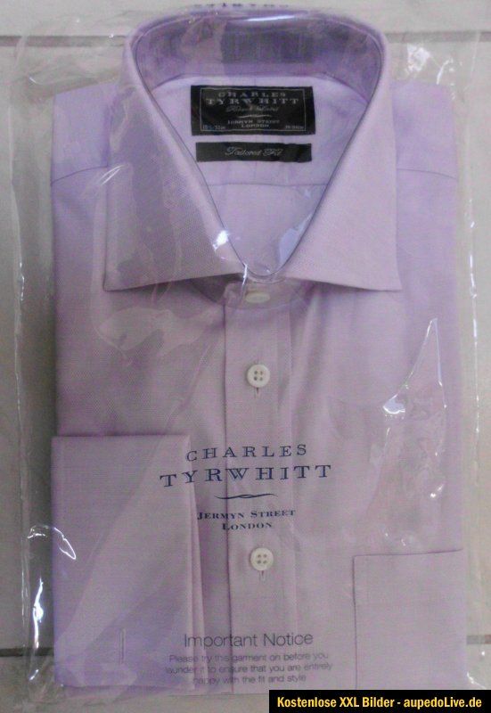 CHARLES TYRWHITT Hemd Black Label, 39/84 cm, lila, Umschlagmanschette