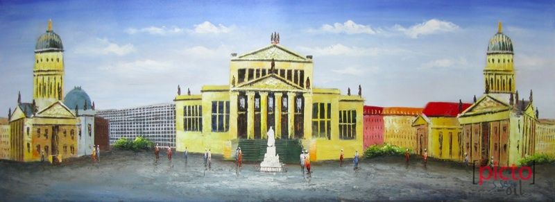 BERLIN Gendarmenmarkt handgemalt Ölgemälde oil painting signiert 40