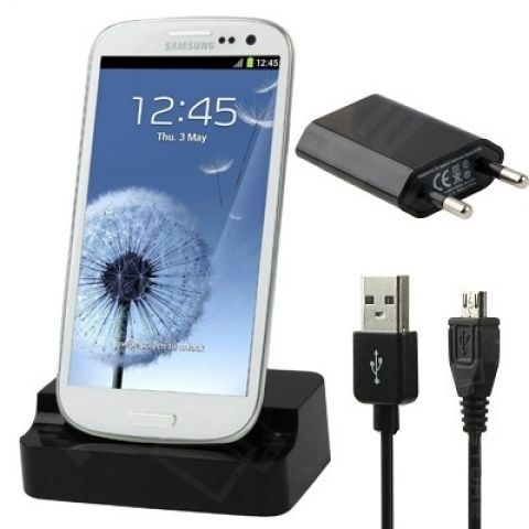 Samsung Galaxy S3 i9300 Schwarz Dockingstation Ladestation Ladegeraet