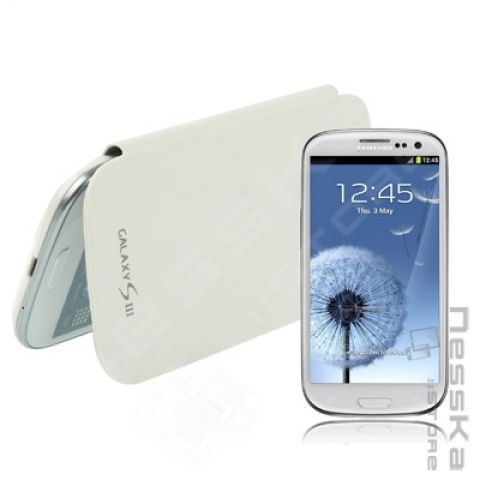 Samsung Galaxy S3 19300 Back Cover Akku Deckel Leder Tasche