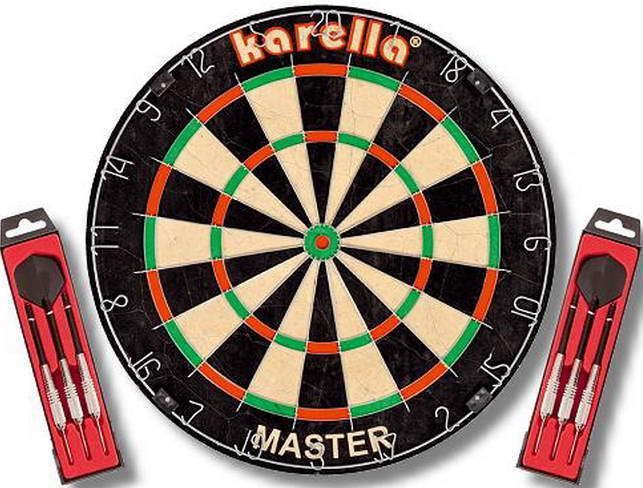 Profi Bristle Seasal Dartscheibe Master + 6 Stück Steel Dartpfeile