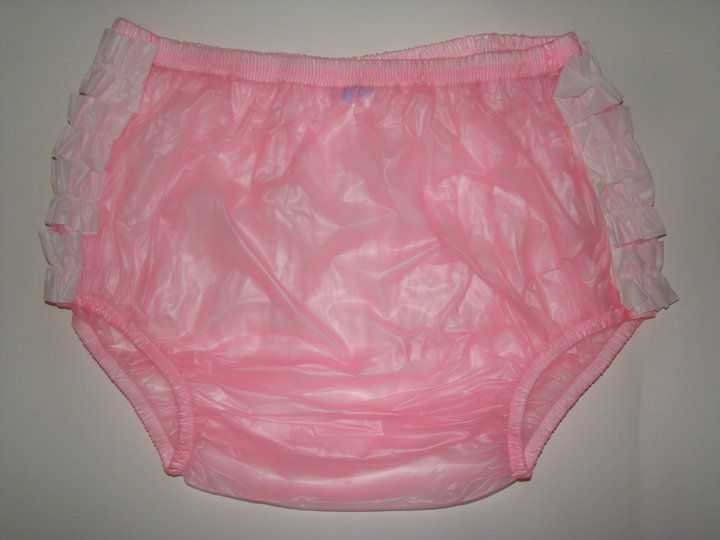 Neu PVC Unisex Windelhose mit Rüschen Adult Baby #P003 5