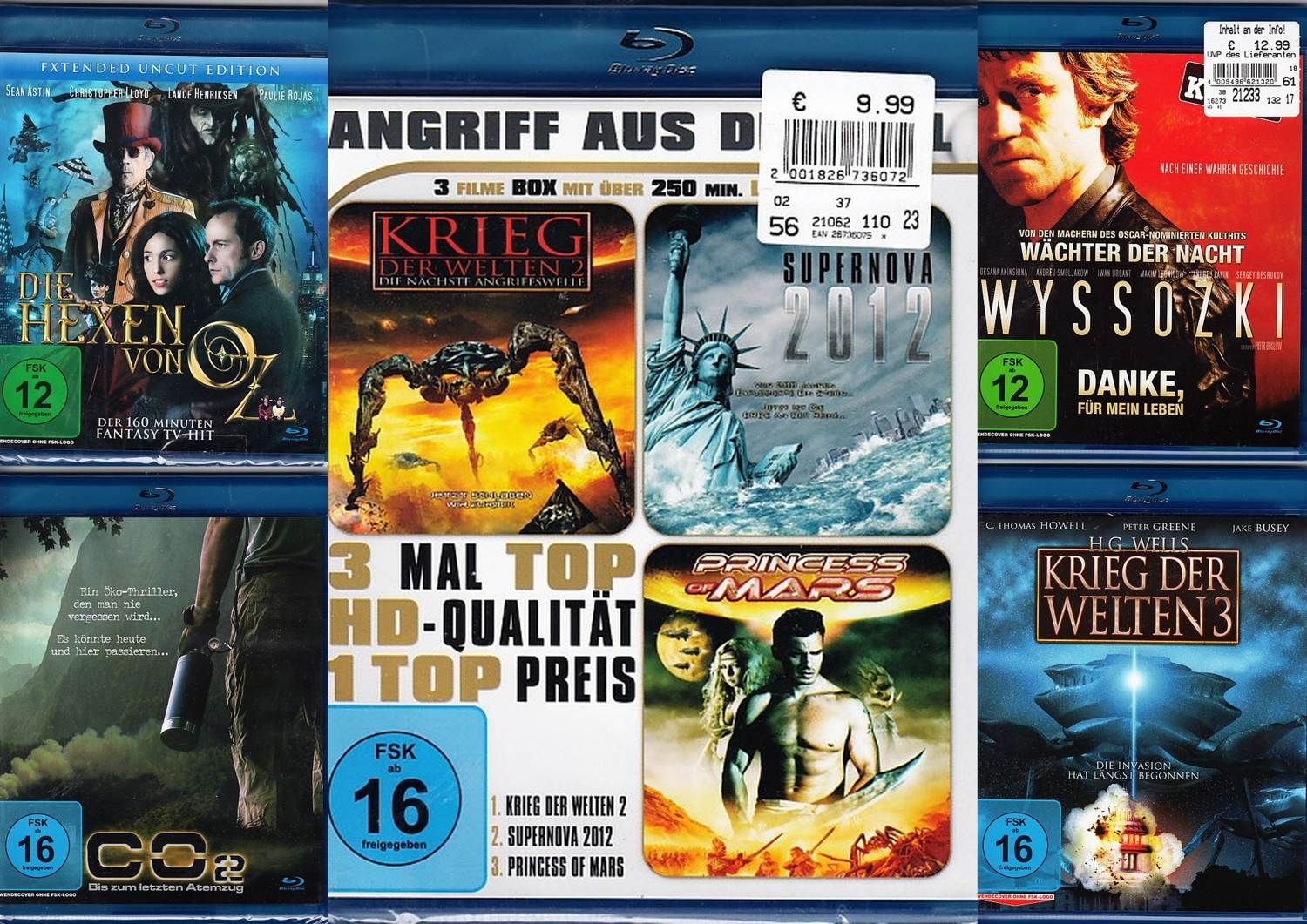 12 Filme auf 10 Blu Ray Disc / Unterhaltung für ganze Familie