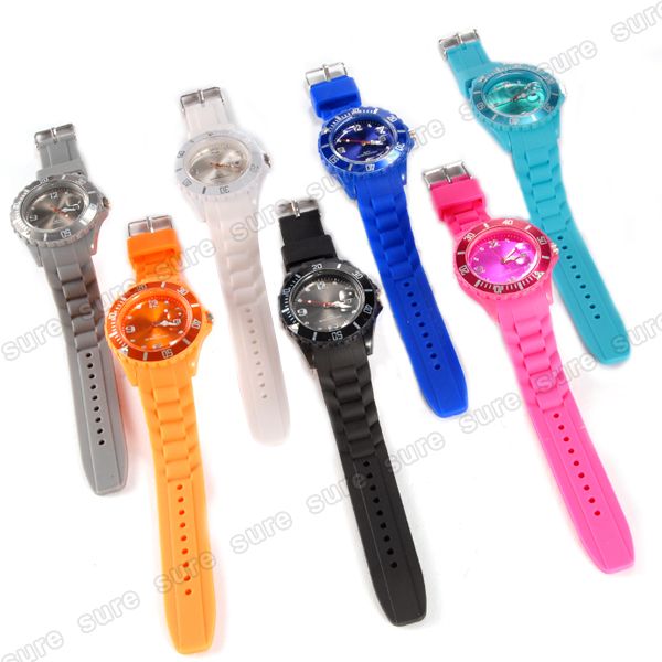 UNISEX SILIKON UHR WATCH GUMMI ARMBANDUHR DAMENUHR HERRENUHR JELLY