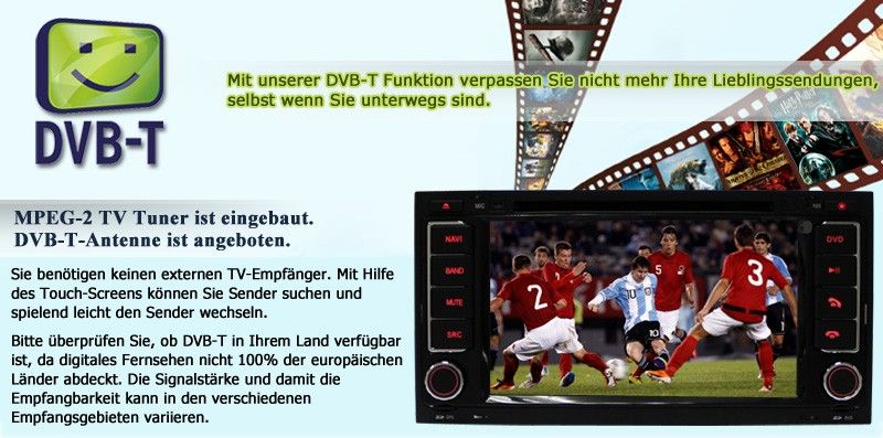 3G INTERNET 7 DVD GPS Radio bluetooth PIP DVB T TV für VW T5