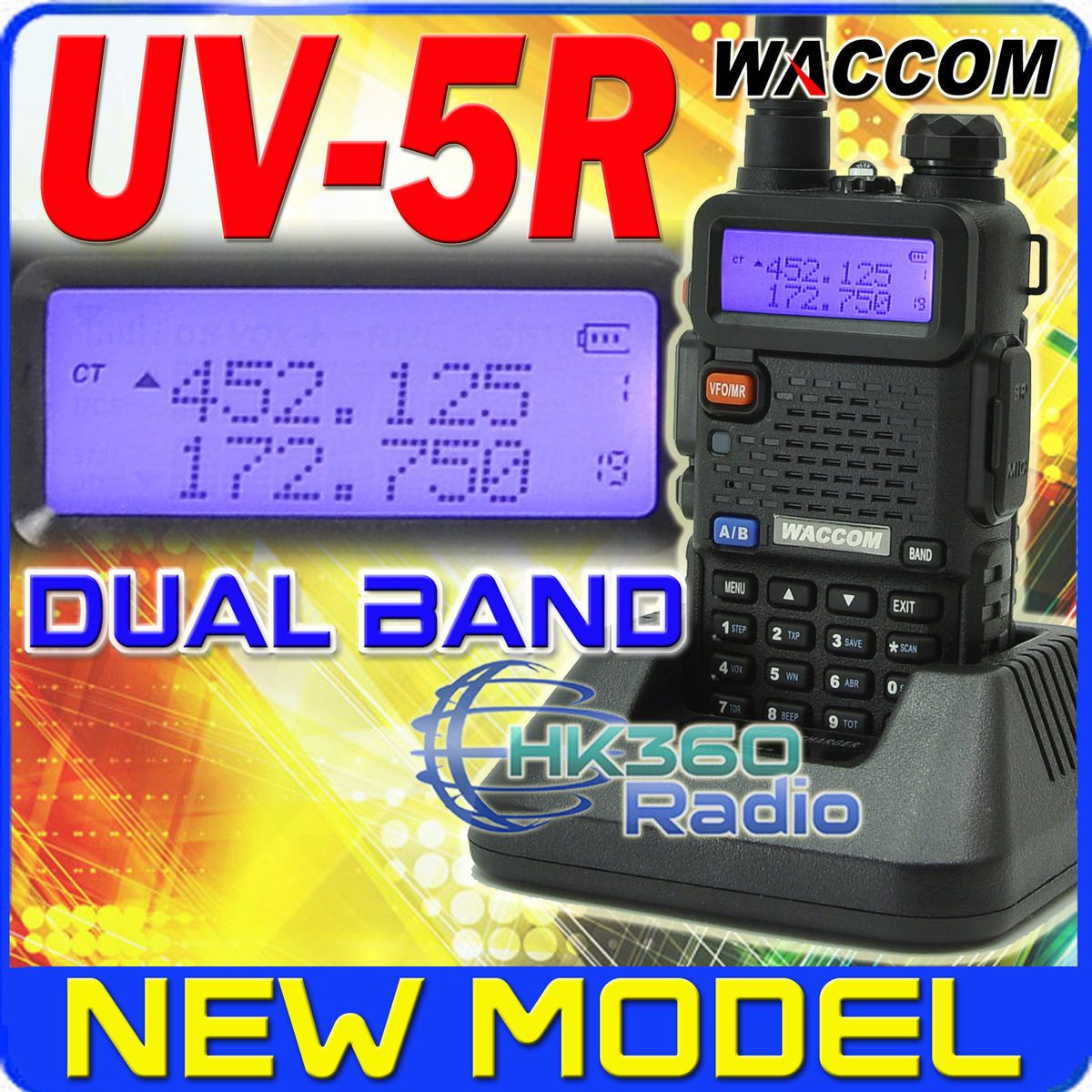 NEU WACCOM UV 5R Handfunkgerät 5W 136 174/400 480Mhz Amateurfunk