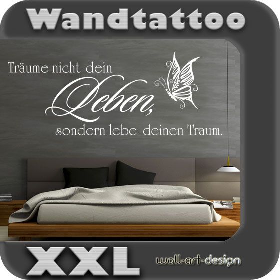 S175 Wandtattoo Träume nicht Dein Leben Spruch Zitat