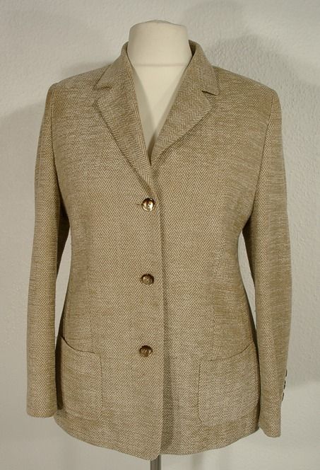 DELMOD JACKE   FISCHGRAT MUSTER   CREME BEIGE   Gr.44