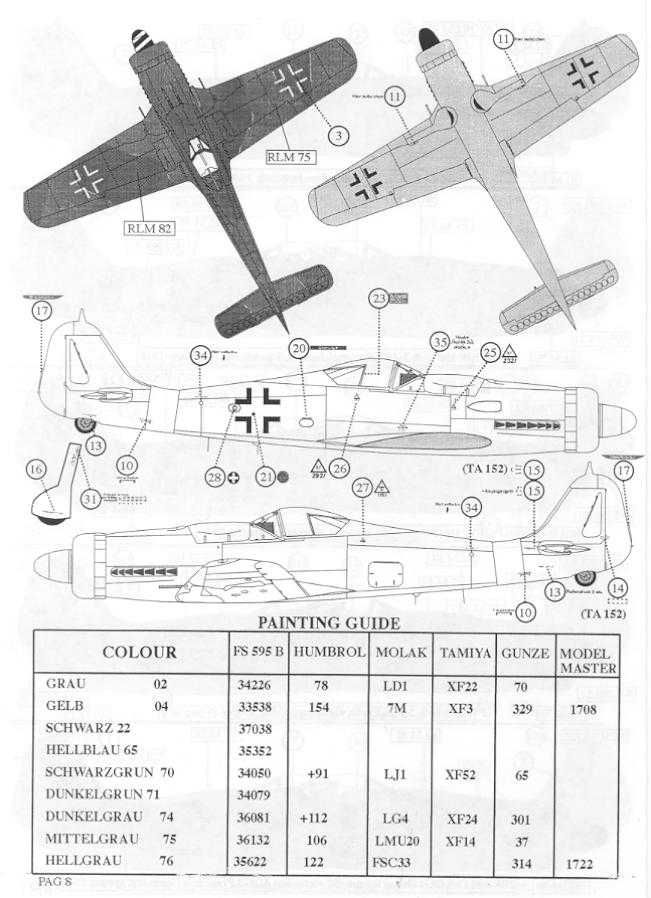 Decals 1/72 FOCKE WULF Fw 190D Ta 152 33 Planes *MINT*