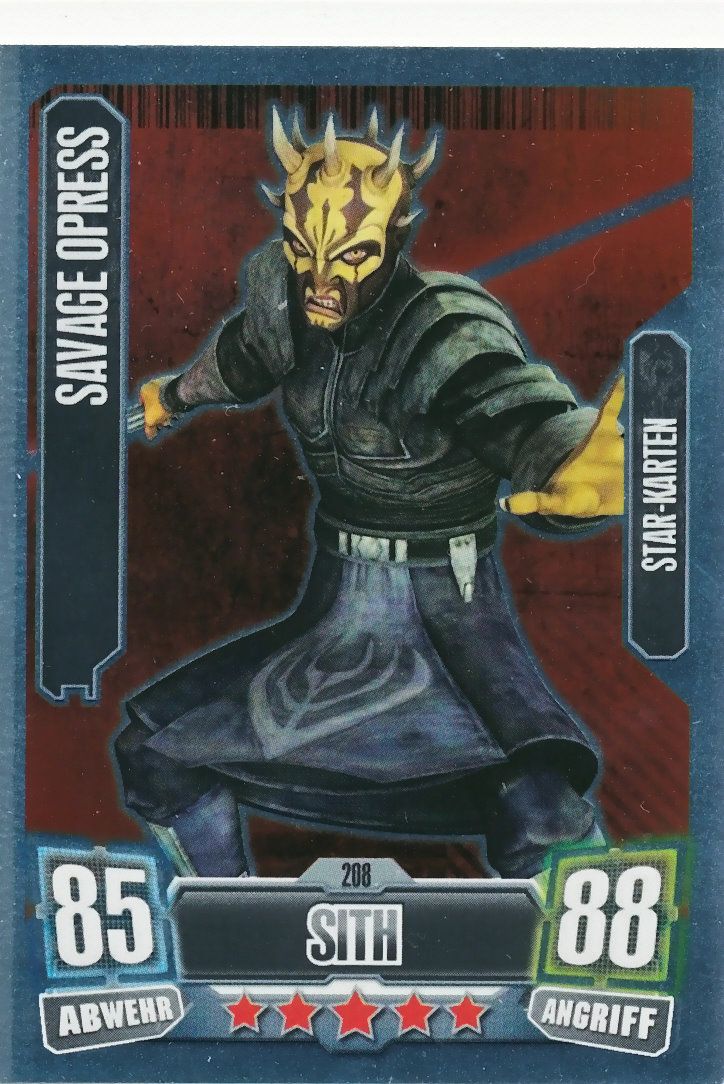 SAVAGE OPRESS Star 208  Star Wars Force Attax Serie 2