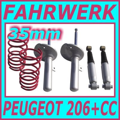 Peugeot 206 + 206 CC Sportfahrwerk Fahrwerk 35mm