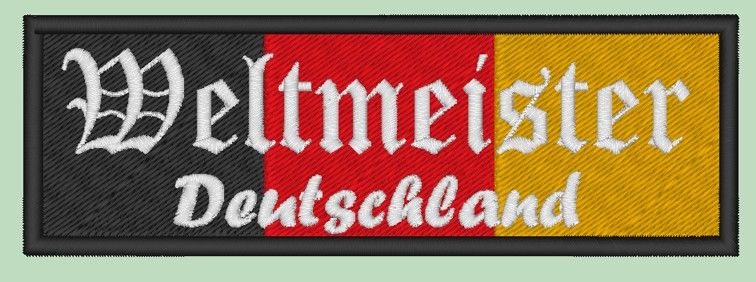 Aufnäher Patch Deutschland Weltmeister Fussball 12x4cm