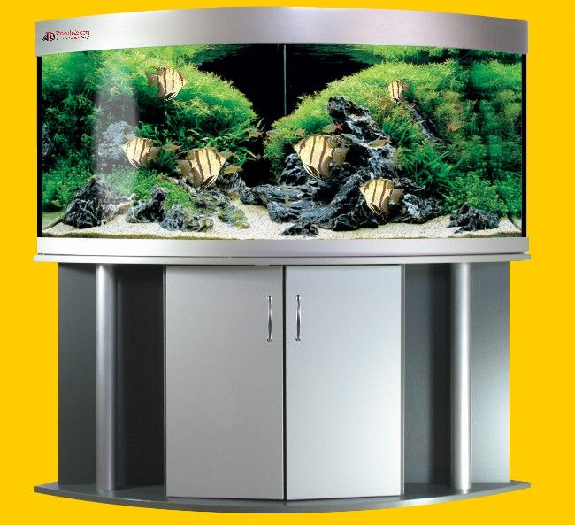 Aquarienkombination Typ Exklusiv   Deltaform Rund Silber Metallic