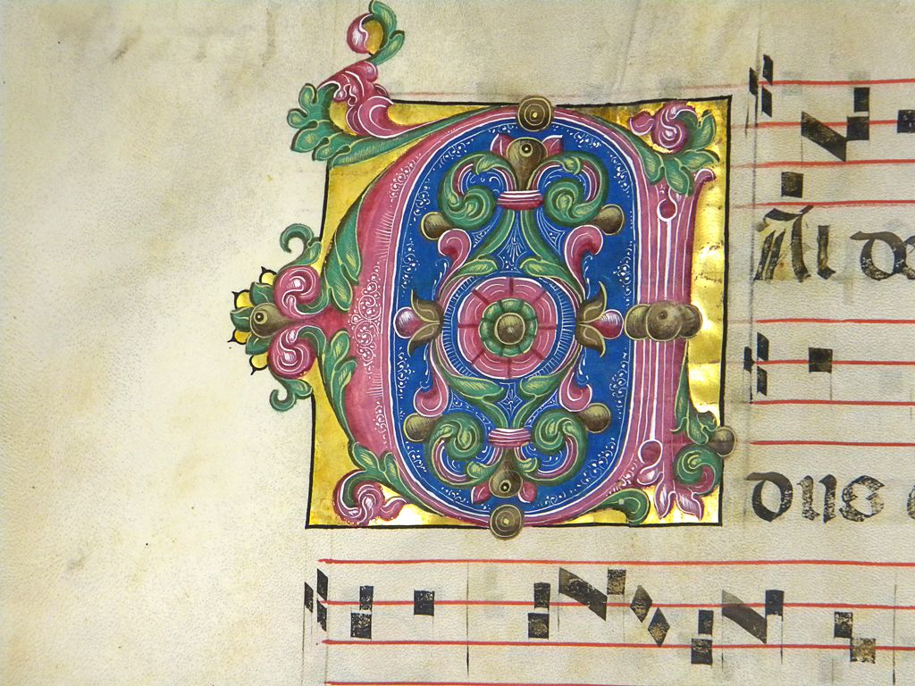 ANTIPHONAR MISSALE MESSBUCH 198BL MANUSKRIPT 64 GOLD INITIALEN BOLOGNA