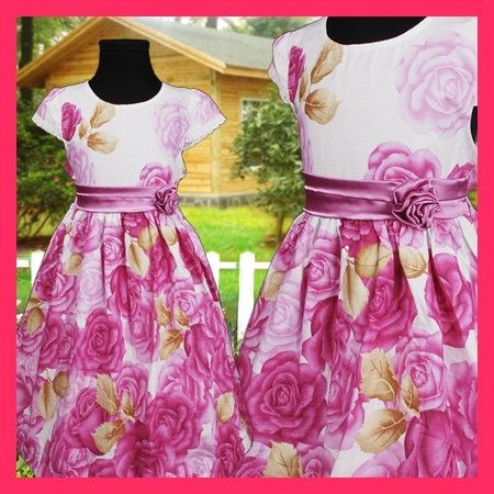 R238 Mädchen Blumen Sommerkleid Schickes Abendkleid Hochzeit Festzug