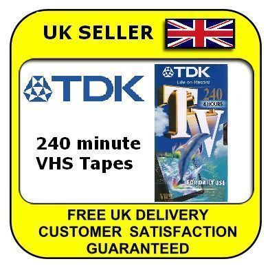 TDK E240 240 4 Hour Blank VHS Video Cassette Tapes