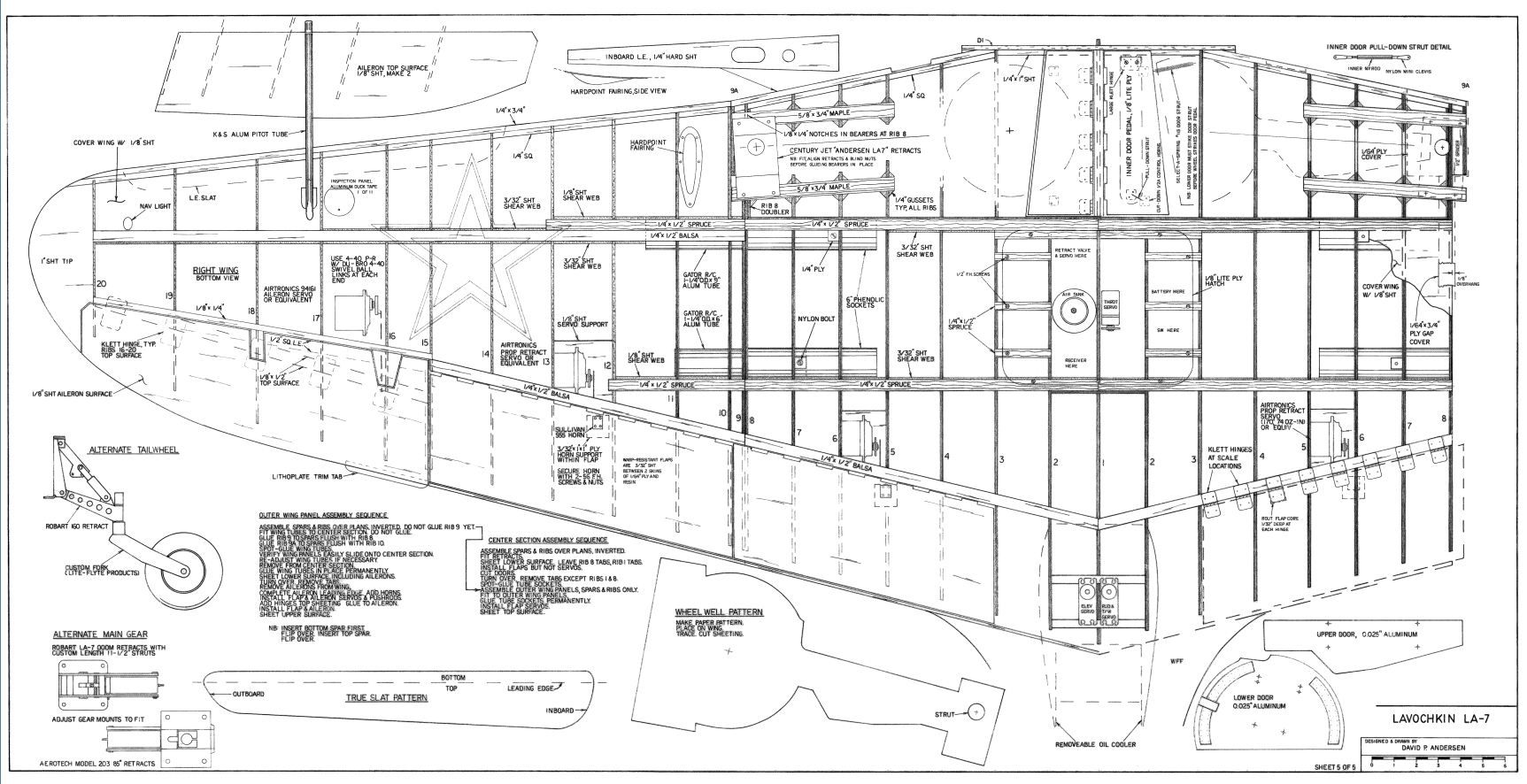 Bauplan Lawotschkin La 7 (David P. Andersen) 96,5