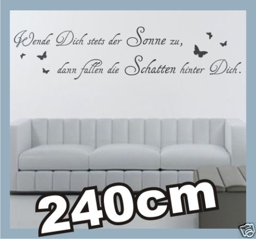 Sonne Schatten Wandtattoo Schlafzimmer Y4 Spruch 240cm