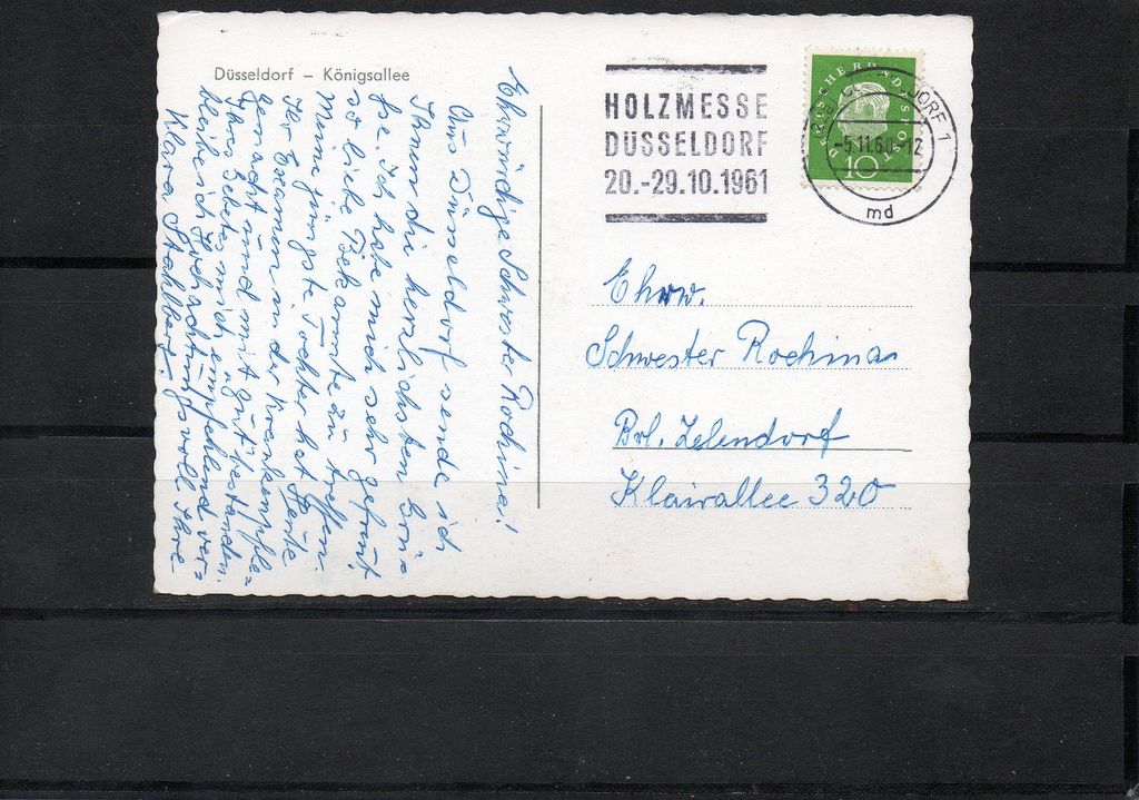 AK Pk Düsseldorf Königsallee Sonderstempel 1960 Autos