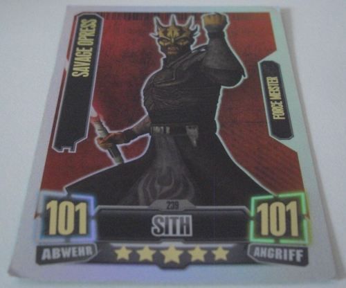 STAR WARS ATTAX Serie 2 Nr.239 FORCE MEISTER   SAVAGE OPRESS w.NEU