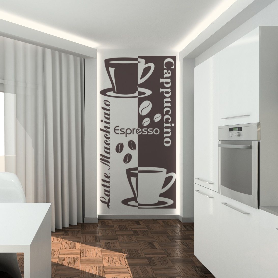 WT237 Wandtattoo Wandbanner Kaffee Banner Dekotattoo Küche Tattoo