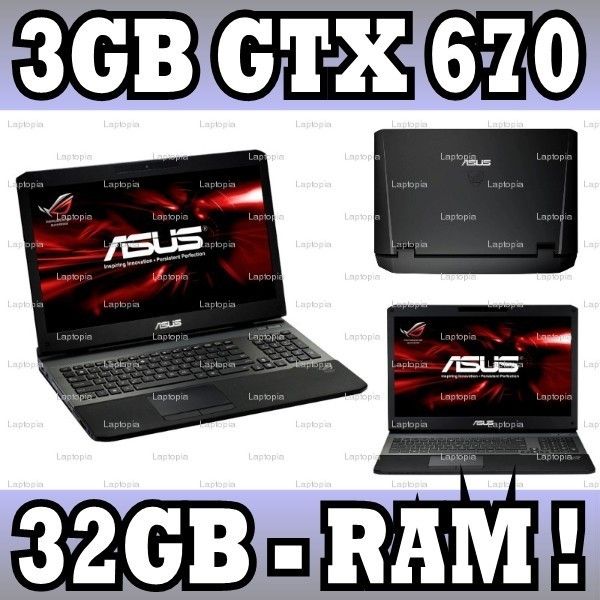 ASUS G75VX ~ 256GB SSD + 1000GB ~ 32GB RAM ~ WINDOWS 7 PROF ~ NVIDIA