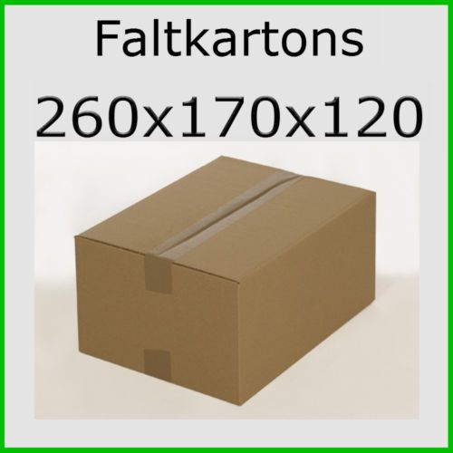 50 Karton Versandkartons Faltkarton 260 x 170 x 120mm