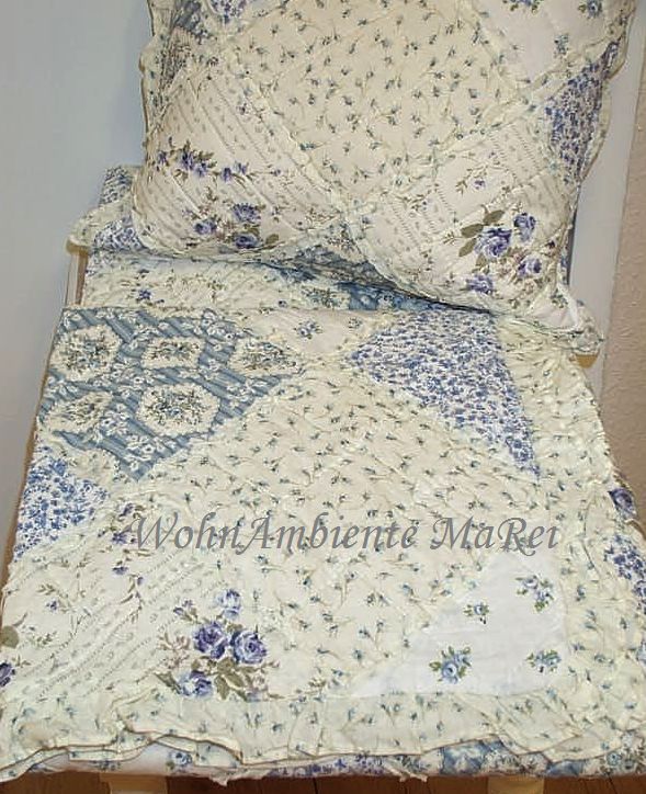 Clayre & Eef *TAGESDECKE Quilt Kuscheldecke BLUE LADY Patchwork