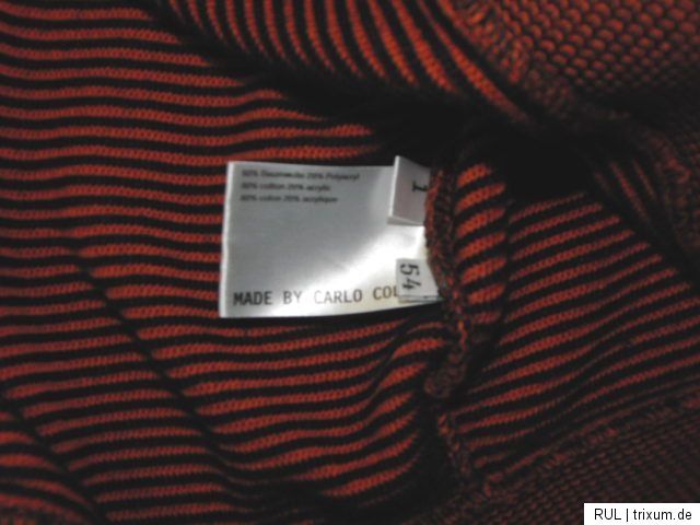 CARLO COLUCCI Pullover Gr.54 orange schwarz