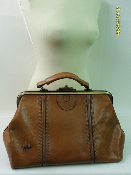 Vintage*60s*70s*Arzttasche*Cognac*La Strada*Tasche*Bag*Hippie*Poche