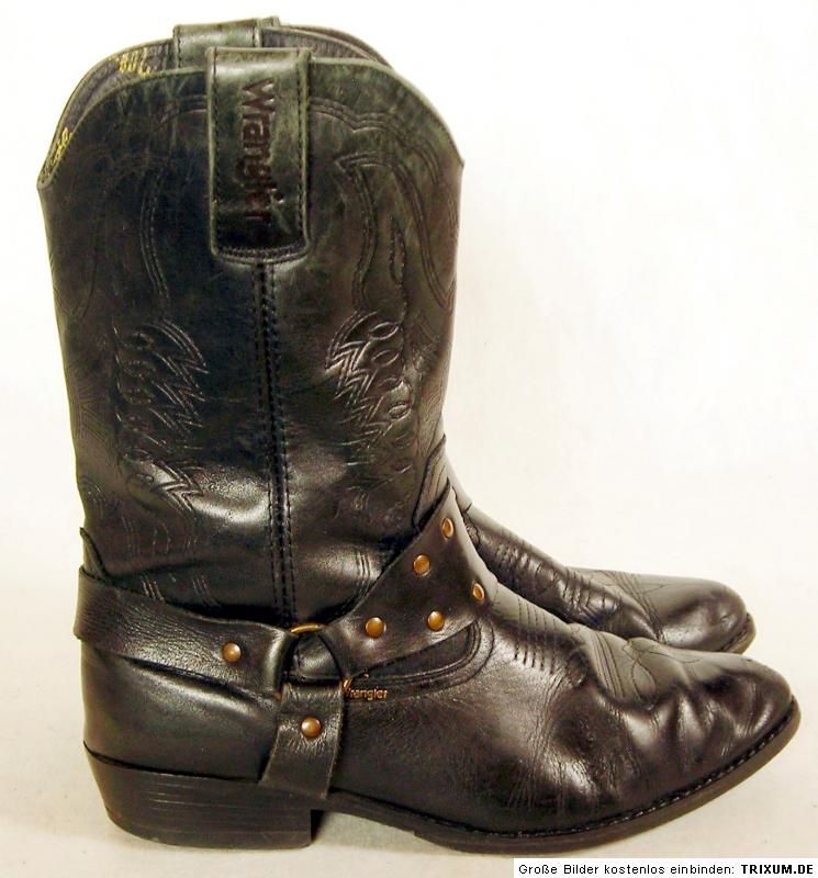 Cowboystiefel Stiefel Wrangler Leder 43 Schwarz Cowboy Vintage