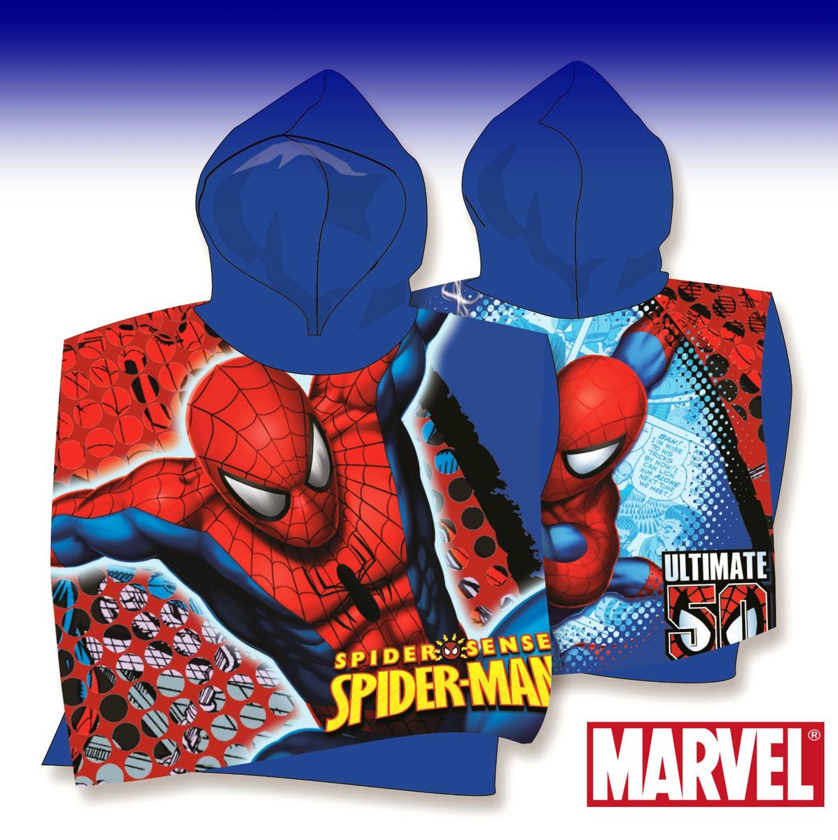 SPIDERMAN BADEPONCHO STRANDTUCH BADETUCH DUSCHTUCH 120x60cm