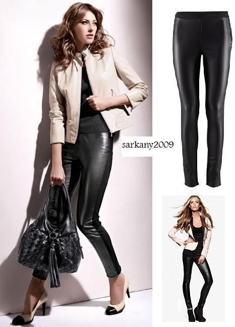 HOSE Gr. 38 40 42 44 46 LEDER IMITAT SKINNY TREGGINGS 6 8 10 12