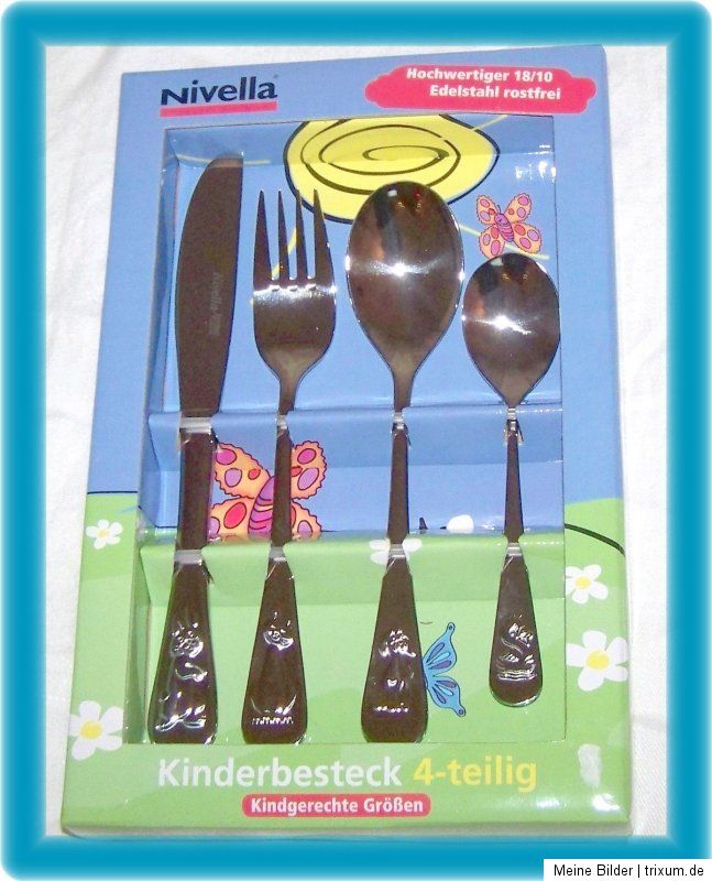 Nivella Besteck Kinder Kinderbesteck 4 teilig Edelstahl Neu