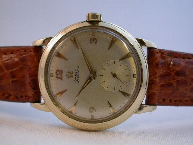 Omega Herrenarnbanduhr Hammerautomatik Gold 585   691/298