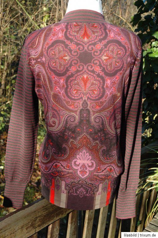 extravagantes ETRO Milano Shirt bunt Gr. 38 rot braun schwarz Tshirt