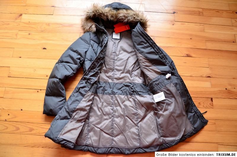 ESPRIT warme Daunenjacke Jacke Kapuze Gr. 38 NEU Grau Daunen & Federn