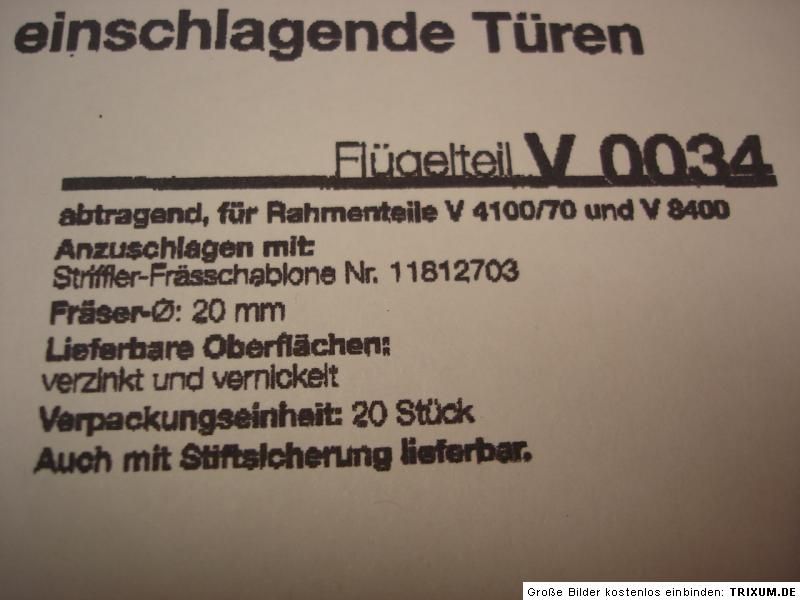 Simonswerk Variant Flügelteil V 0034 vernickelt RAR NEU