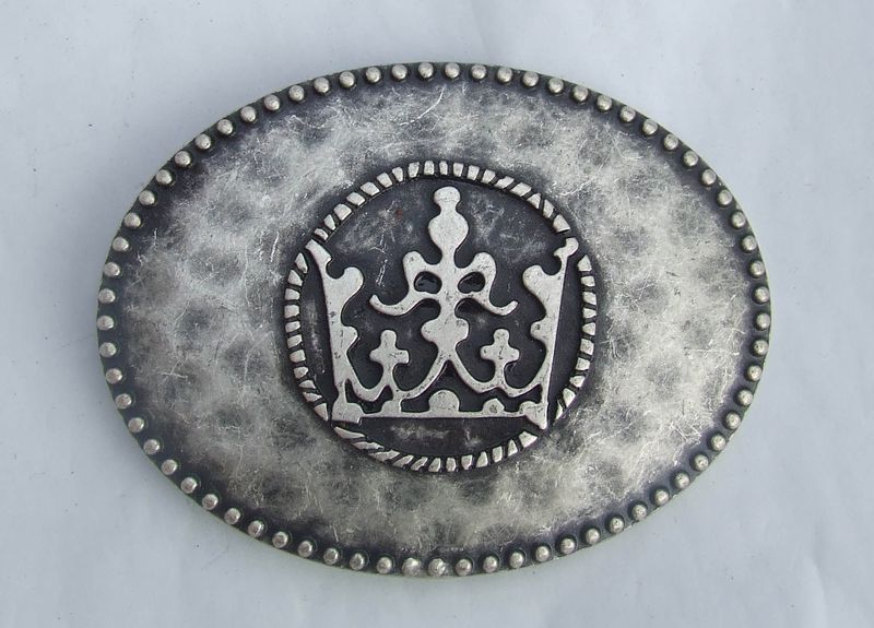 Boucle ceinture  MÉDIÉVAL COURONNE  8x 10cm