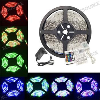 Komplett SET 5M RGB MEHRFARBIG SMD3528 300 LED Licht Band Streifen